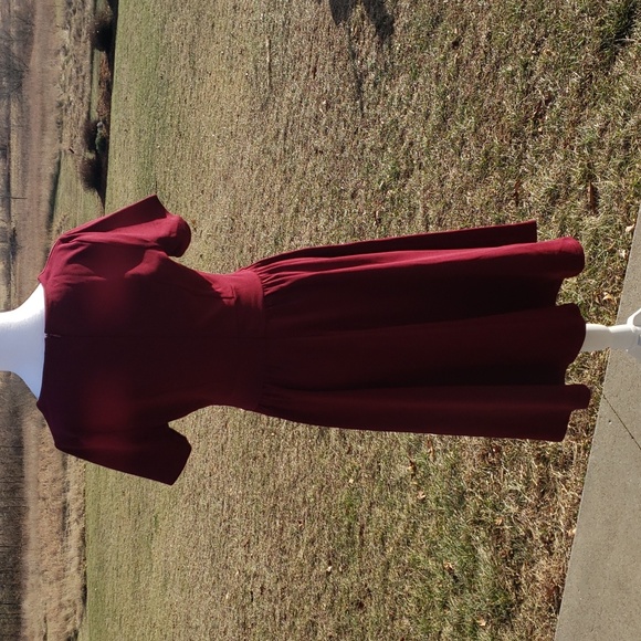 Vintage Burgendy Dress - Picture 5 of 7